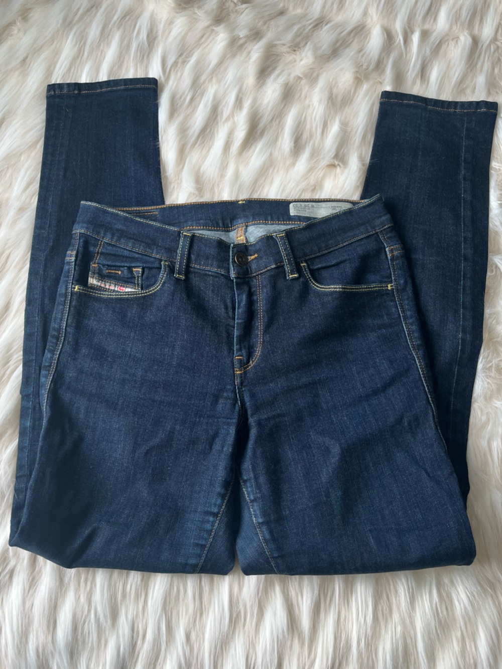 Diesel Hi-Vy Jeans Women's 29x30 Mid Rise Super Skinny Dark Wash - Picture 3 of 5